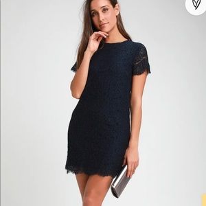 Lulus. Navy lace dress. Size S. Worn once